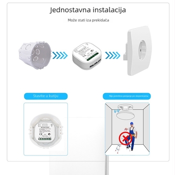 Qichip Zigbee prijemnik s Wi-Fi prekidačem i autonomnim pločom prekidača, glasovno daljinsko upravljanje, pametni timer, AC 100–240V, 10A, 60×60 mm, PC ploča, 1 000 000 ciklusa