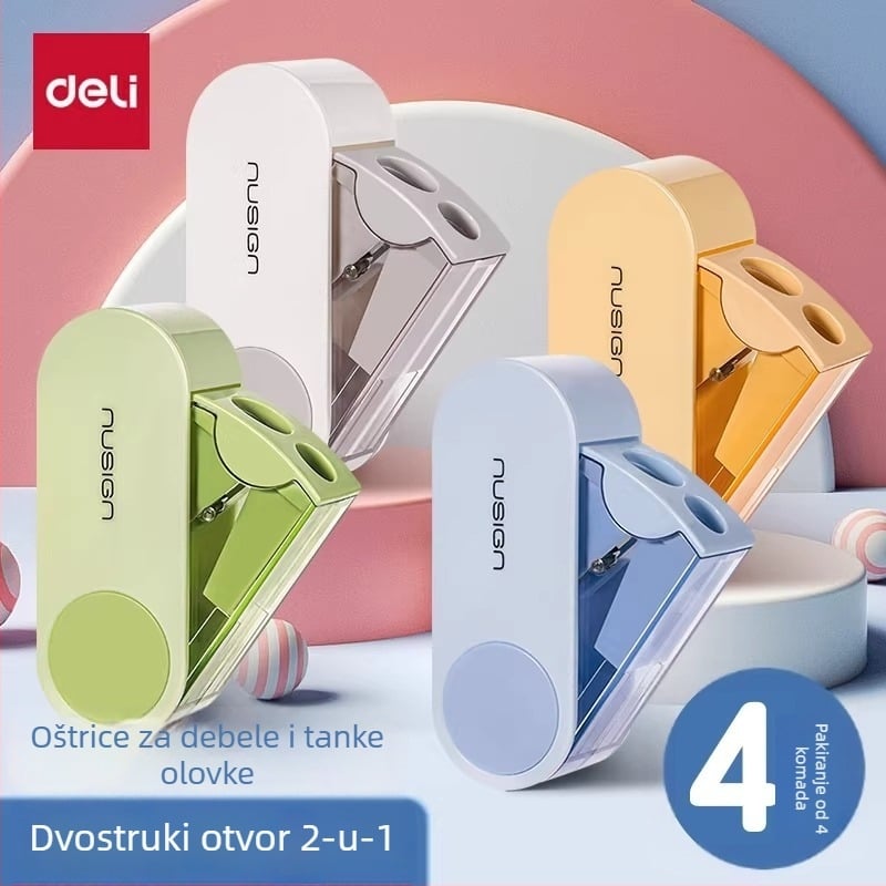 Oštrilo za olovke s dvije rupe – ručno, plastično, NS074 model, bez električne energije