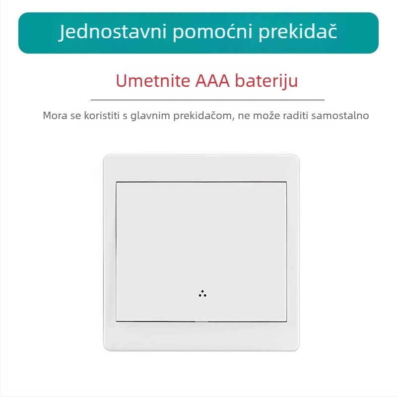 Bežični prekidač s dvostrukim upravljanjem za noćno svjetlo s ljepljivim panelom, 220V