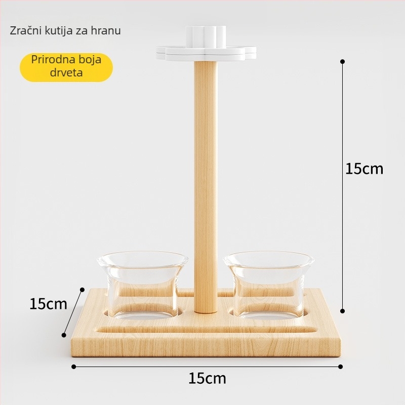 Stanička za hranjenje papiga na visećem stupu sa zaštitom od prskanja, fontana za piće, drvena, 91 komad, brenda 7o/qi oh, kompatibilno s akvarijem, bez automatskog hranjenja
