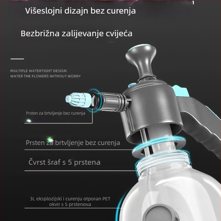 Plastična posuda za zalijevanje s tušem za kućnu njegu biljaka