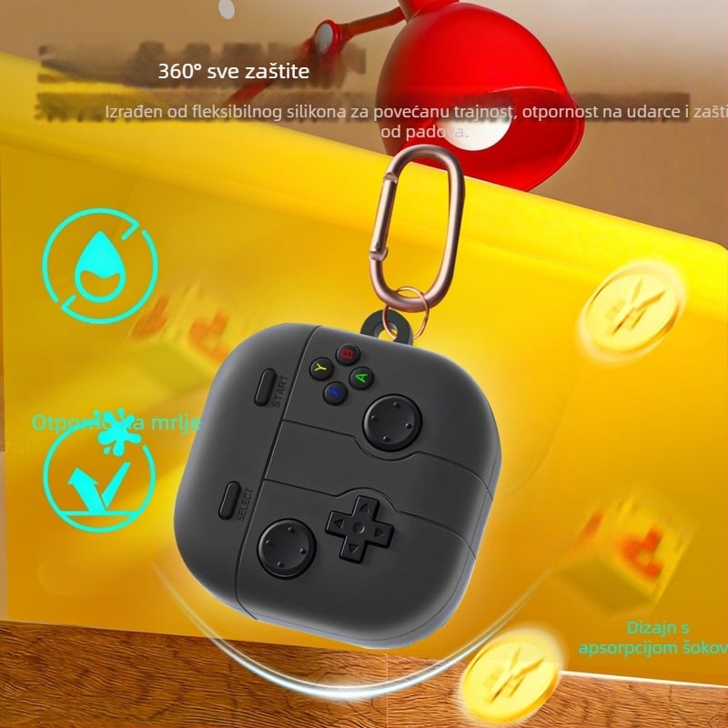Kućište za Samsung Buds4 – retro gaming stil, silikon, potpuno pokrivanje (soft shell), minimalistički dizajn, premaz sprejem, kompatibilan s Buds4/Buds4 Pro
