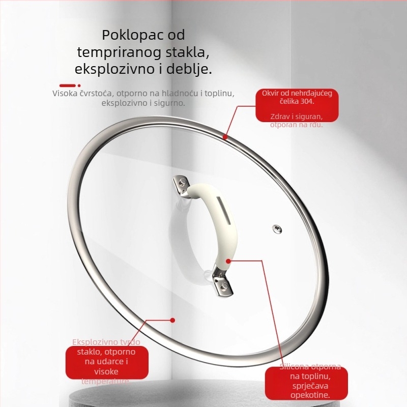 Univerzalni poklop za lonac - 304 nehrđajući čelik, Model g001, 1,6 kg, Badman, Moderna jednostavnost