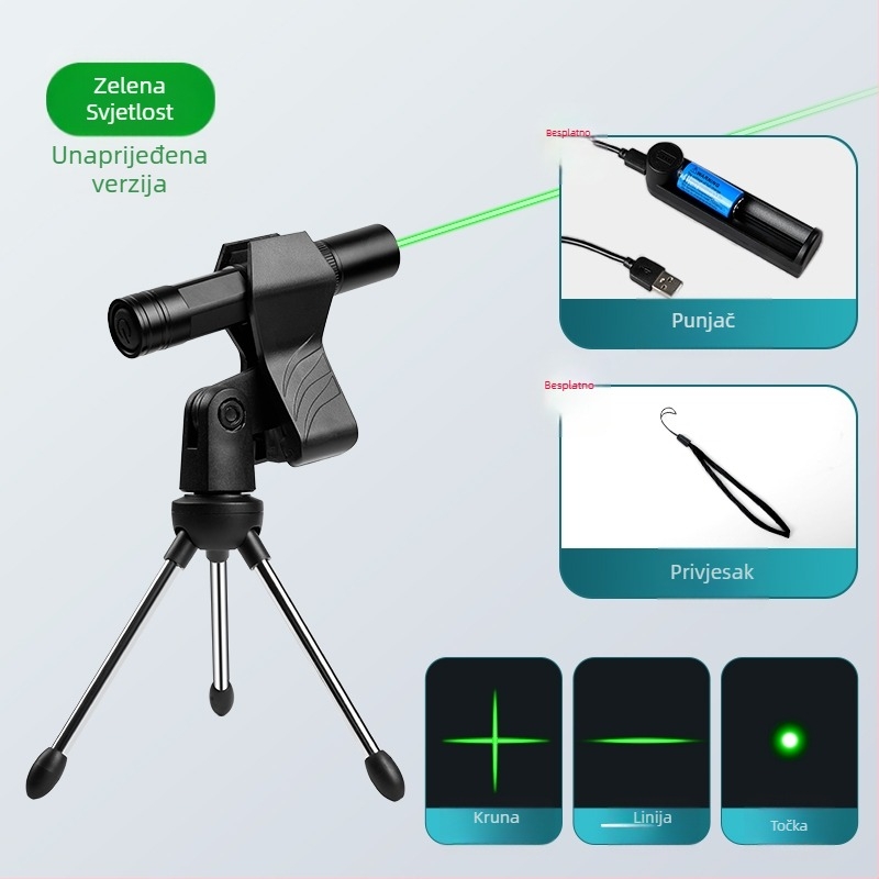 Laser pero s križnim laserskim zrakom, infracrvenim zrakom i dugim dometom – prijenosni građevinski laserski nivo i ručna svjetiljka
