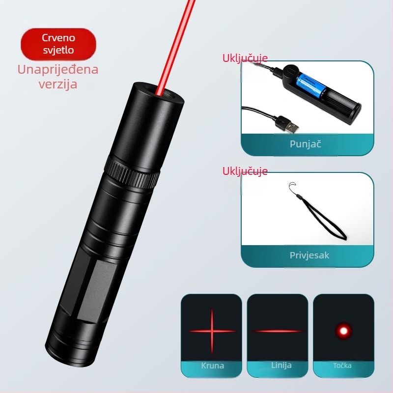 Laser pero s križnim laserskim zrakom, infracrvenim zrakom i dugim dometom – prijenosni građevinski laserski nivo i ručna svjetiljka