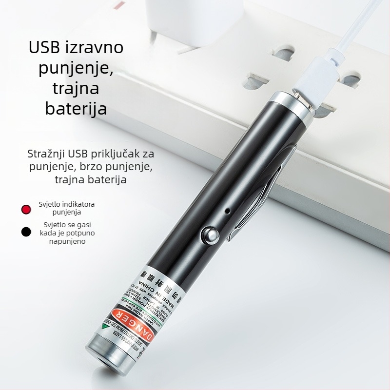 Laser svjetiljka od nehrđajućeg čelika, dugi domet, više načina, ručna upotreba