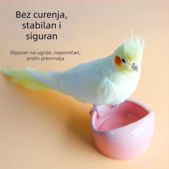 Papiga keramička posuda za vodu i posuda za hranu za kavez – Materijal: Drugo; Podrijetlo: Drugo; Pogodno za akvarij; Samo ručno hranjenje