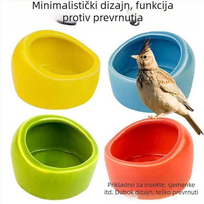 Papiga keramička posuda za vodu i posuda za hranu za kavez – Materijal: Drugo; Podrijetlo: Drugo; Pogodno za akvarij; Samo ručno hranjenje