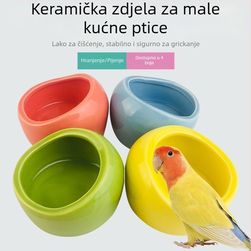Papiga keramička posuda za vodu i posuda za hranu za kavez – Materijal: Drugo; Podrijetlo: Drugo; Pogodno za akvarij; Samo ručno hranjenje
