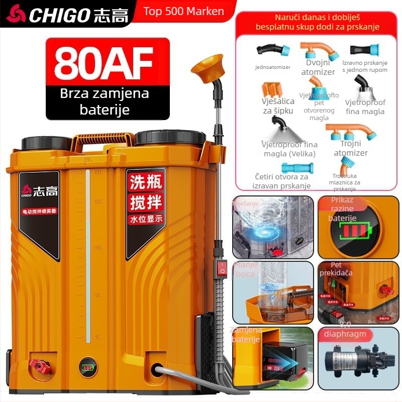 Električni miješajući raspršivač u bočici, ručni nositelj s litijskom baterijom za poljoprivredu, visokotlačni raspršivač pesticida - Materijal: Drugo; Tip: Zadani predmet; Marka: Drugo; Primjenjivi scenariji: Drugi; Uvoz: Ne