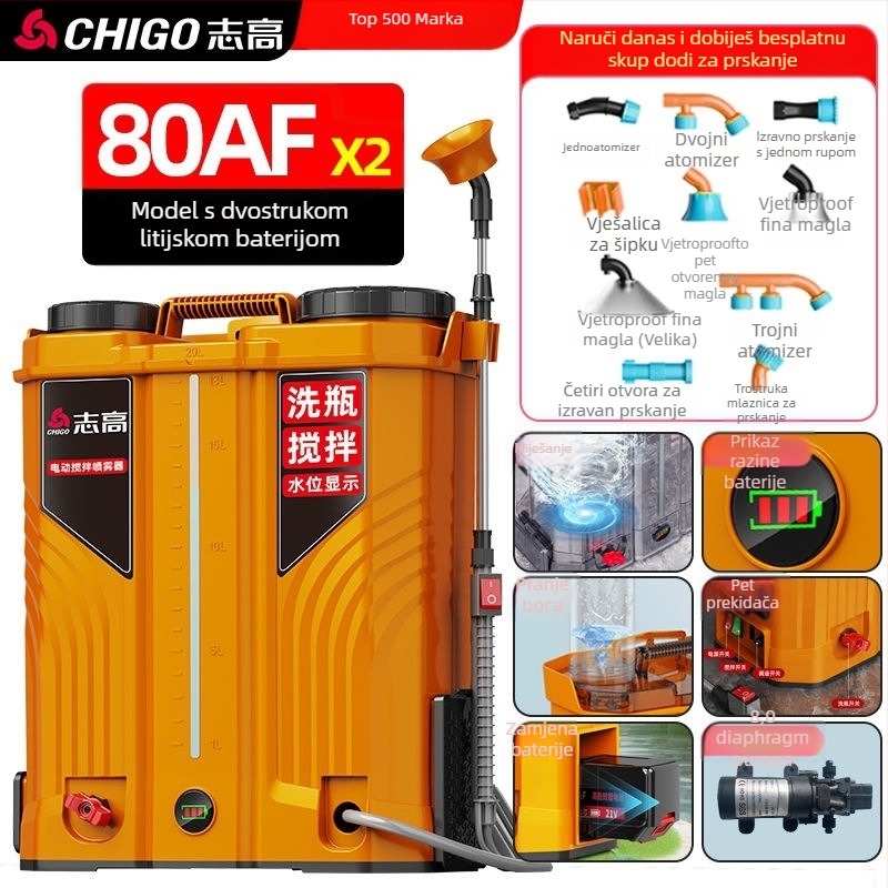 Električni miješajući raspršivač u bočici, ručni nositelj s litijskom baterijom za poljoprivredu, visokotlačni raspršivač pesticida - Materijal: Drugo; Tip: Zadani predmet; Marka: Drugo; Primjenjivi scenariji: Drugi; Uvoz: Ne