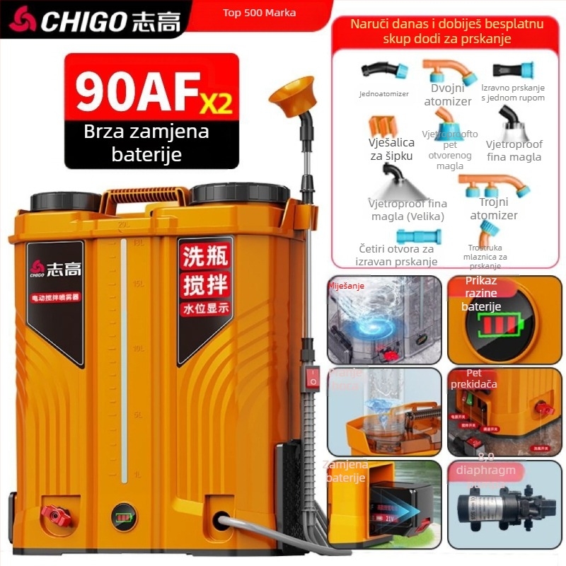 Električni miješajući raspršivač u bočici, ručni nositelj s litijskom baterijom za poljoprivredu, visokotlačni raspršivač pesticida - Materijal: Drugo; Tip: Zadani predmet; Marka: Drugo; Primjenjivi scenariji: Drugi; Uvoz: Ne