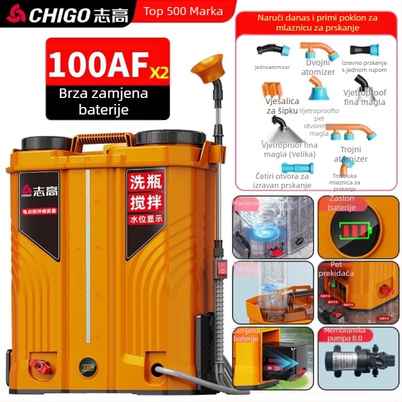 Električni miješajući raspršivač u bočici, ručni nositelj s litijskom baterijom za poljoprivredu, visokotlačni raspršivač pesticida - Materijal: Drugo; Tip: Zadani predmet; Marka: Drugo; Primjenjivi scenariji: Drugi; Uvoz: Ne