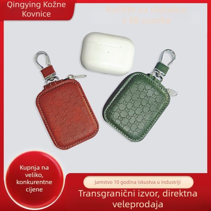 Etui za AirPods 3. generacije od PU kože s otiskom, kompaktno mini kućište za slušalice, podstava od poliestera