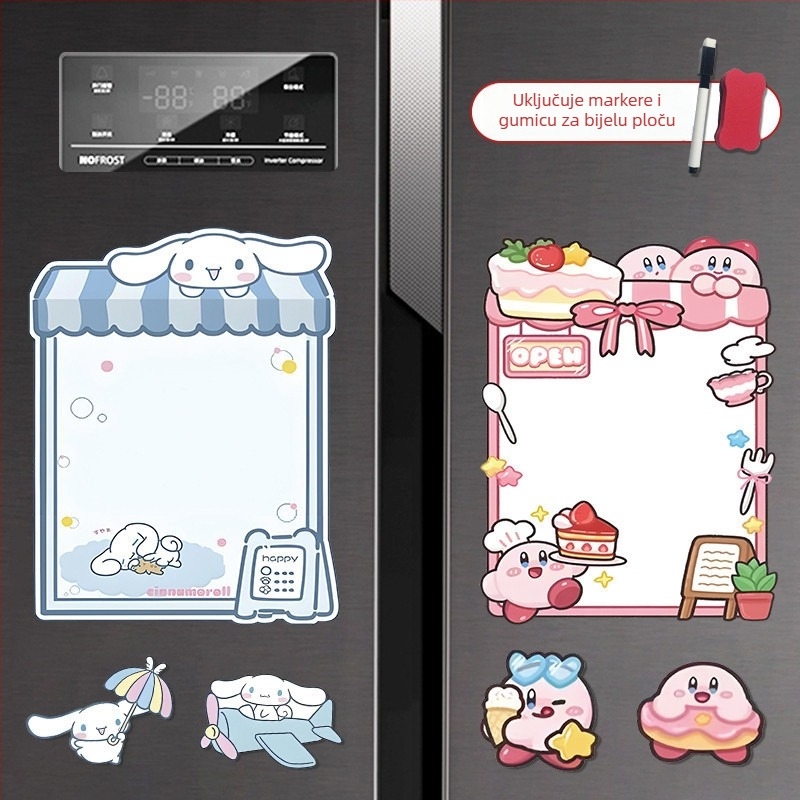 Brisiva magnetska ploča za bilješke na hladnjaku – EVA materijal, sladak stil, tjedni planer