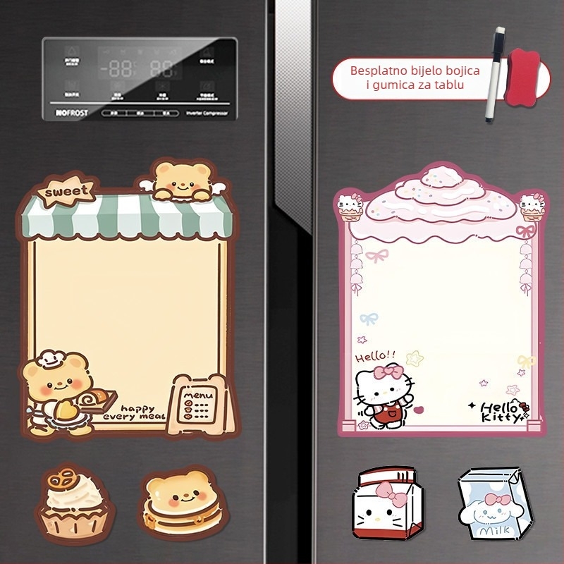 Brisiva magnetska ploča za bilješke na hladnjaku – EVA materijal, sladak stil, tjedni planer