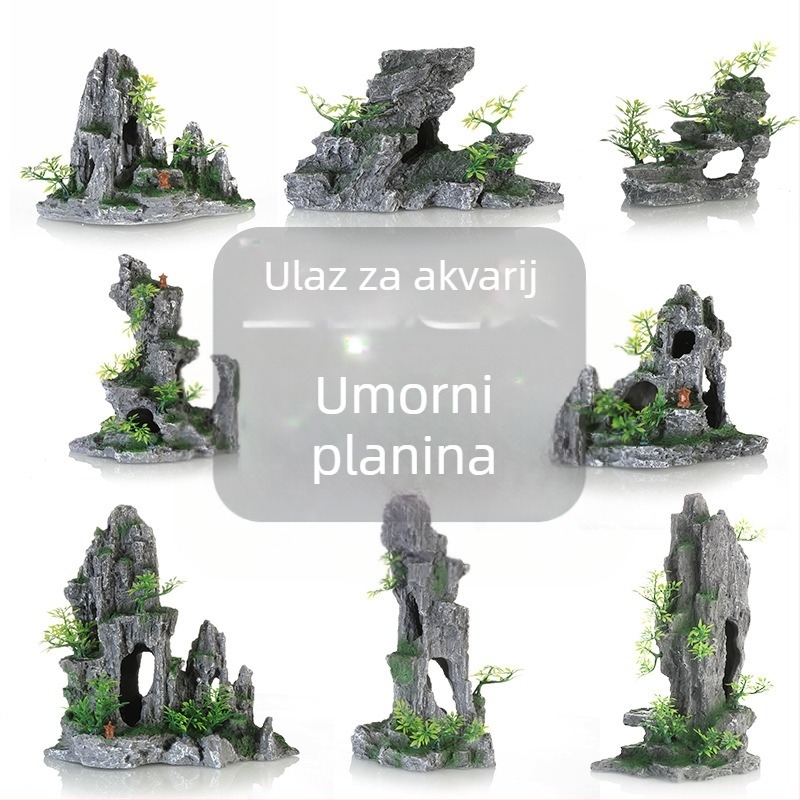 Akvarijski pejzažni dekorativni set od plastičnih smola (Materijal: Plastika; Stil: Simulirano zeleni bilje; Funkcija: Stvaranje atmosfere; Glavna namjena: Uređenje krajolika; Pakiranje: 10 kom.)