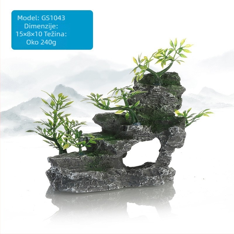 Akvarijski pejzažni dekorativni set od plastičnih smola (Materijal: Plastika; Stil: Simulirano zeleni bilje; Funkcija: Stvaranje atmosfere; Glavna namjena: Uređenje krajolika; Pakiranje: 10 kom.)