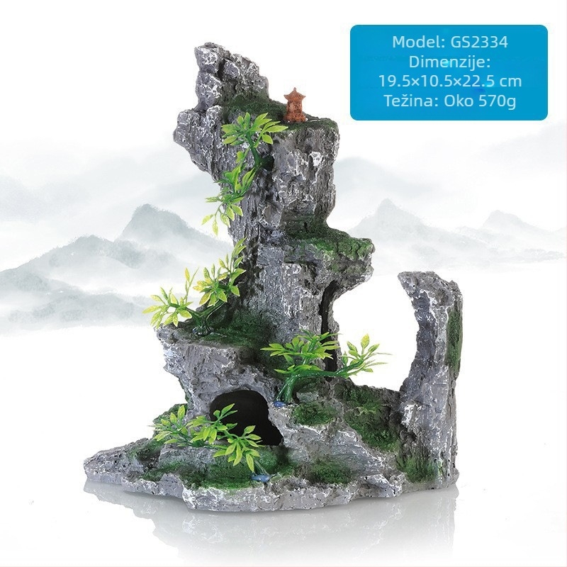 Akvarijski pejzažni dekorativni set od plastičnih smola (Materijal: Plastika; Stil: Simulirano zeleni bilje; Funkcija: Stvaranje atmosfere; Glavna namjena: Uređenje krajolika; Pakiranje: 10 kom.)