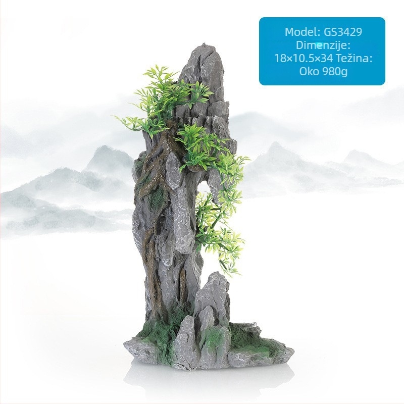 Akvarijski pejzažni dekorativni set od plastičnih smola (Materijal: Plastika; Stil: Simulirano zeleni bilje; Funkcija: Stvaranje atmosfere; Glavna namjena: Uređenje krajolika; Pakiranje: 10 kom.)