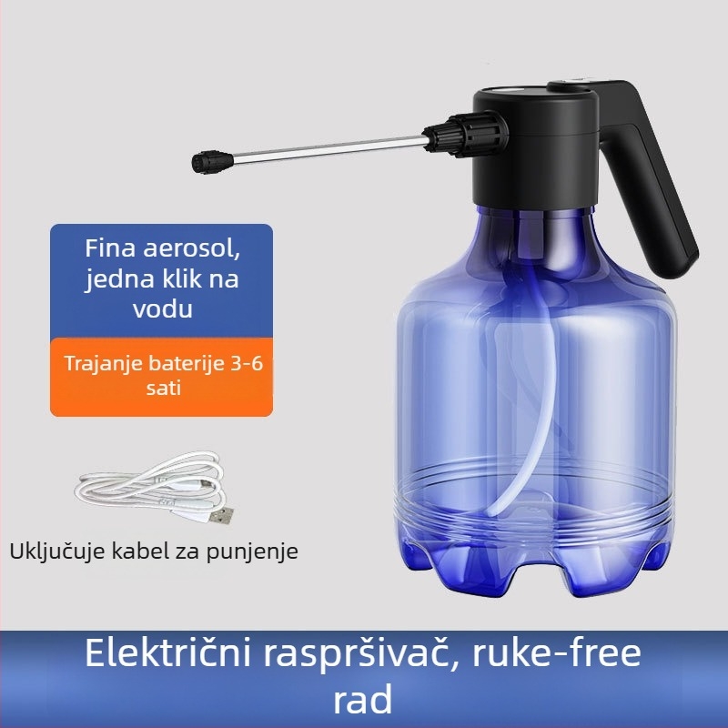 Tribute plastična električna posuda za zalijevanje s prilagodljivom mlaznicom, raspršivanje za unutarnje dezinfekcije