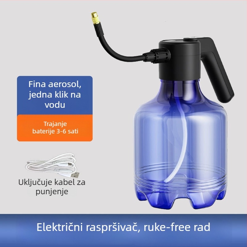 Tribute plastična električna posuda za zalijevanje s prilagodljivom mlaznicom, raspršivanje za unutarnje dezinfekcije
