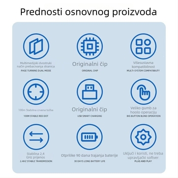 Lasersko pero za prebacivanje stranica — bežično upravljanje PPT projekcije, punjivo, digitalni multimedični alat za nastavu