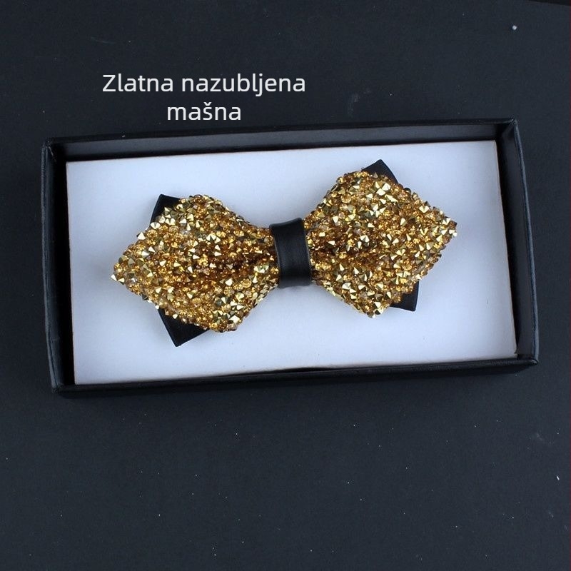 Leptir-mašna s kristalnim ukrasima i kožnim jezgram