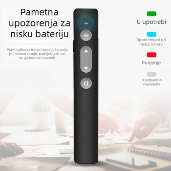 Pero za prebacivanje stranica s laserskim pokazivačem, punjivo, daljinsko upravljanje, PC tijelo, za poslovne prezentacije