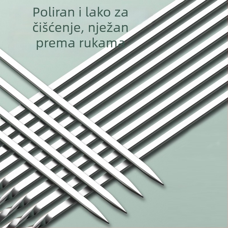 Nerđajući čelični štapići za roštilj - višekratna upotreba, plosnati i okrugli, modernog dizajna