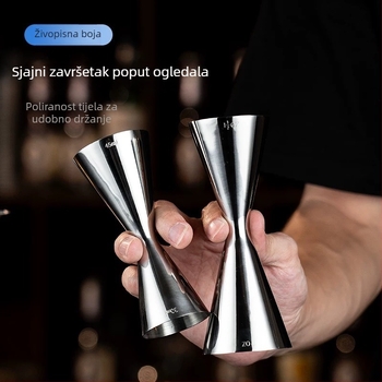 Čašica za koktele od 304 nehrđajućeg čelika, dvostruka glavа za mjerenje unci, jedinstven dizajn, moderan minimalistički stil, lansirana 2018., težina 100