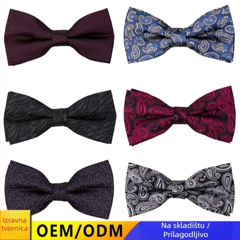 Leptir mašna Cashew-stil, dvostruki sloj, cvjetni jacquard poliester, unisex svatbeni dodatak