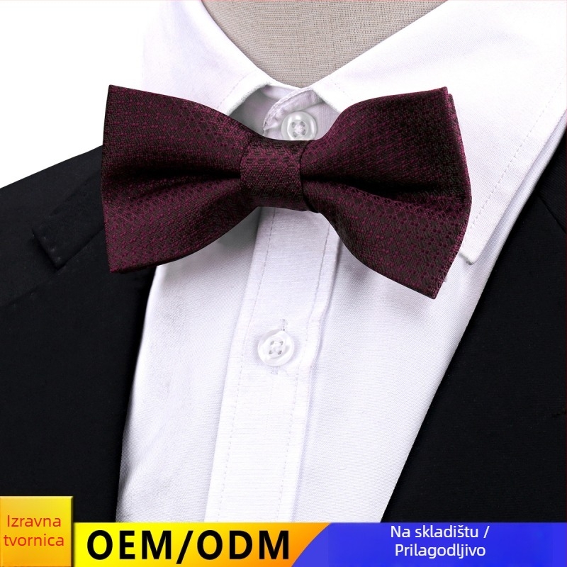 Leptir mašna Cashew-stil, dvostruki sloj, cvjetni jacquard poliester, unisex svatbeni dodatak