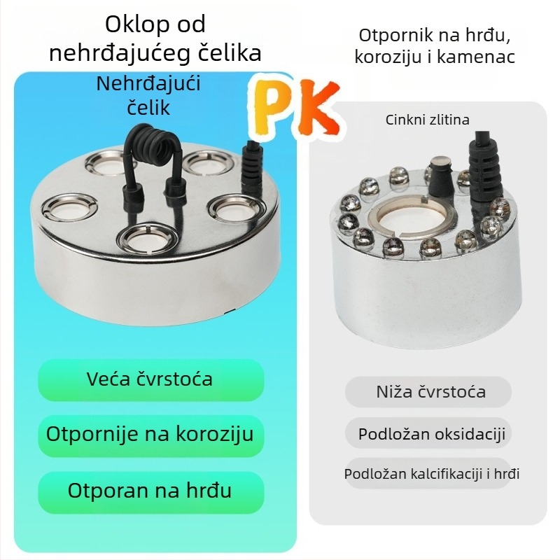 Nehrđajući čelični fogger za akvarij — oprema za akvarij, pakiranje: fogger i dodaci