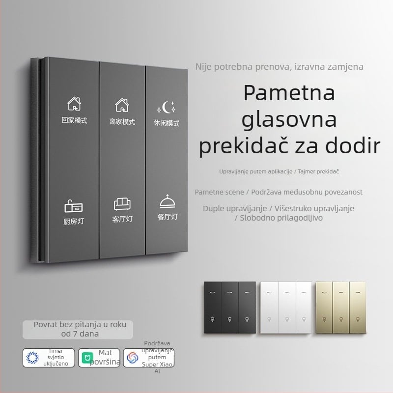 FRFOX pametni prekidač s Bluetooth Mesh 2.0, dvostruka kontrola, 110-220V AC, 10A