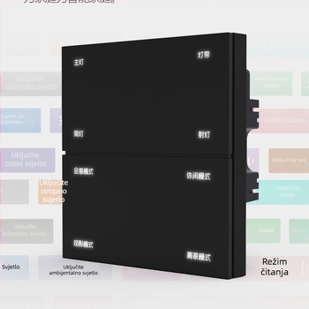Zigbee Pametni Panel Upravljač s Offline Glasovnim Upravljačem, Osam Tipki za Scene, Bežični Daljinski Upravljanje Mobitelom, 100–240V AC, 10A, 86×86 mm, PC Panel