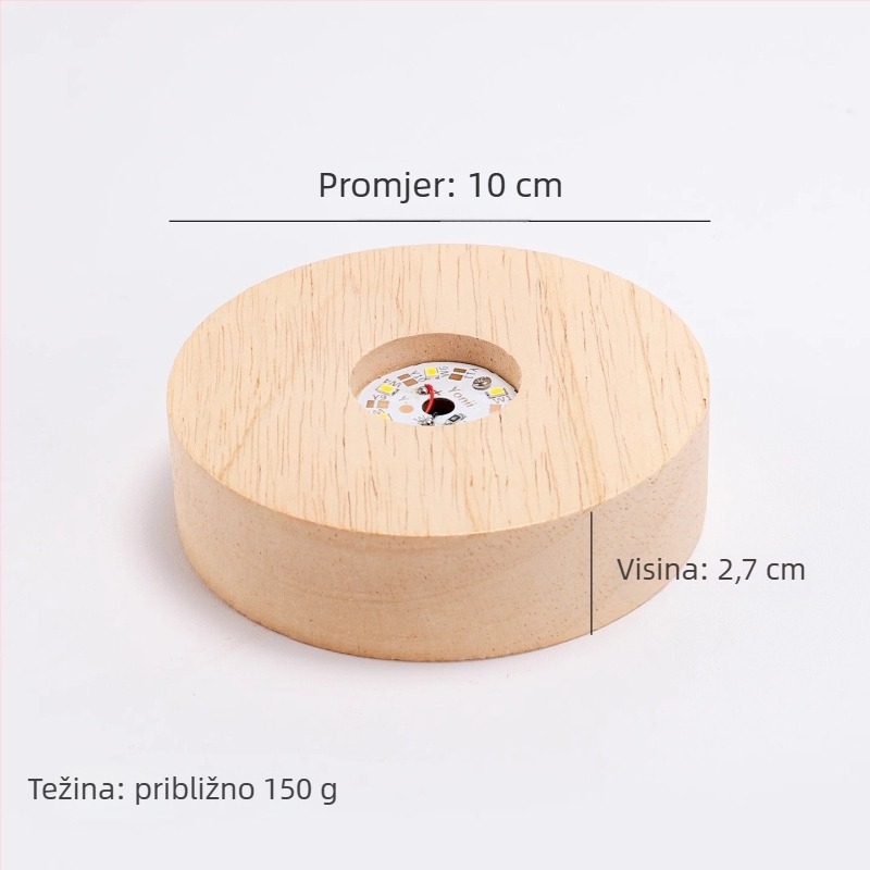 Svjetleći silikonski podmetač za čaše – kružni oblik, jednofarbni uzorak, moderan minimalistički stil, vrhunska kvaliteta, bez napajanja