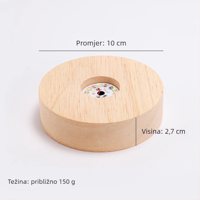 Svjetleći silikonski podmetač za čaše – kružni oblik, jednofarbni uzorak, moderan minimalistički stil, vrhunska kvaliteta, bez napajanja