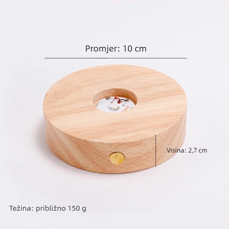 Svjetleći silikonski podmetač za čaše – kružni oblik, jednofarbni uzorak, moderan minimalistički stil, vrhunska kvaliteta, bez napajanja