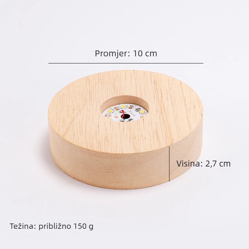 Svjetleći silikonski podmetač za čaše – kružni oblik, jednofarbni uzorak, moderan minimalistički stil, vrhunska kvaliteta, bez napajanja