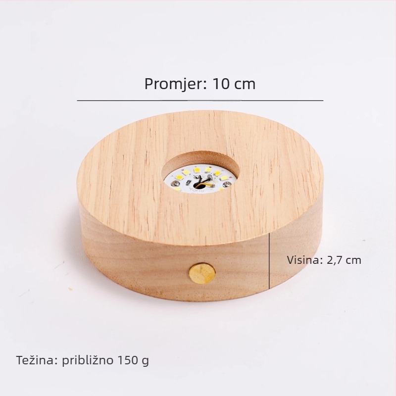 Svjetleći silikonski podmetač za čaše – kružni oblik, jednofarbni uzorak, moderan minimalistički stil, vrhunska kvaliteta, bez napajanja