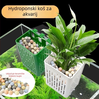 Stijenski okvir za hidroponske biljke u akvariju, koš za sadnju, čašica za vodene biljke i ukrasni dodaci za uređenje akvarija