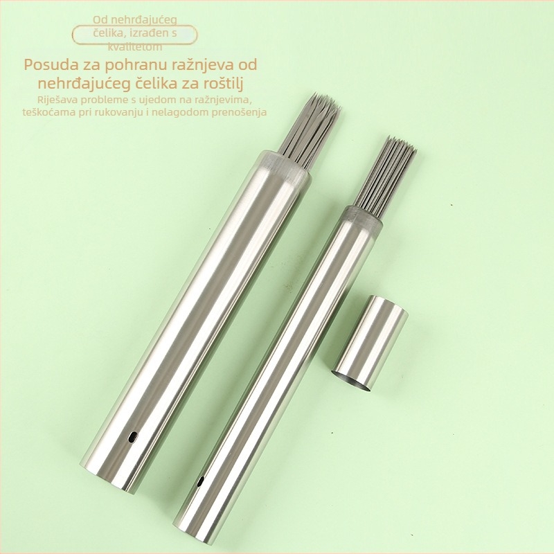 Nerđajući čelični držač za špize za roštilj | Dongsheng, Shandong | Novi kineski stil | Kapacitet: 3.0#: 100×2.2mm okrugli, 50×2.3mm plosni; 5.0#: 200×2.2mm okrugli, 100×2.5mm plosni