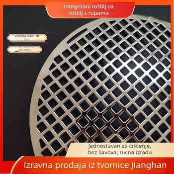 BBQ mreža za roštilj od 304 nehrđajućeg čelika, koreanskog stila integrirana mreža s kvadratnim otvorima, lako se čisti, otporna na hrđu, neprijanjajuća, 0,62 kg