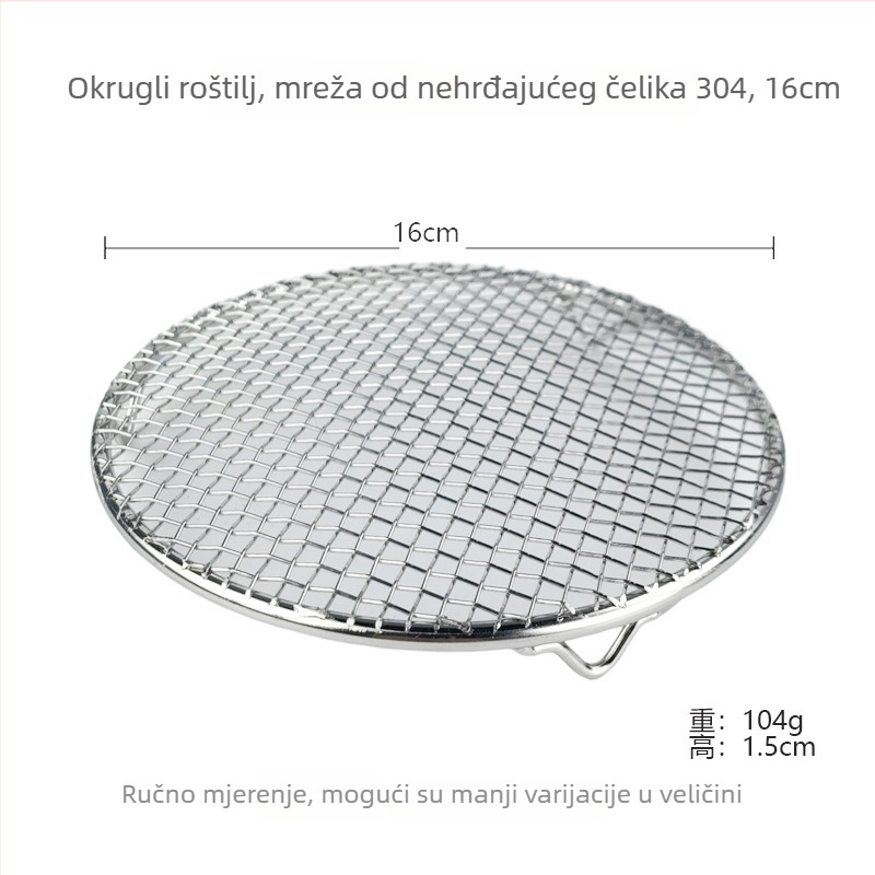 Ren yilai nehrđajući čelik roštilj mreža — četvrtasti oblik, 100 g, elektroforetska završna obrada, višenamjenska