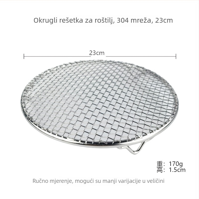 Ren yilai nehrđajući čelik roštilj mreža — četvrtasti oblik, 100 g, elektroforetska završna obrada, višenamjenska
