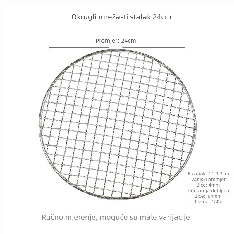 Ren yilai nehrđajući čelik roštilj mreža — četvrtasti oblik, 100 g, elektroforetska završna obrada, višenamjenska