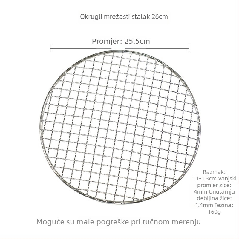 Ren yilai nehrđajući čelik roštilj mreža — četvrtasti oblik, 100 g, elektroforetska završna obrada, višenamjenska