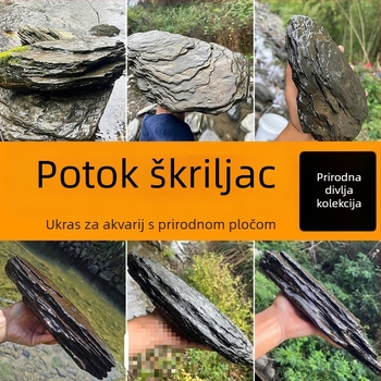 Set kamenja za uređenje akvarija: prirodni riječni kameni, slojeviti kameni, donji pijesak | Mini stil, 2,5 kg