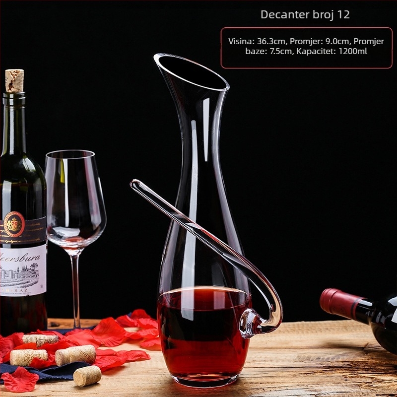 Kristalni dekanter za vino, europski stil, kapacitet 1000 ml ili više, moderni minimalistički dizajn